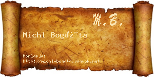 Michl Bogáta névjegykártya